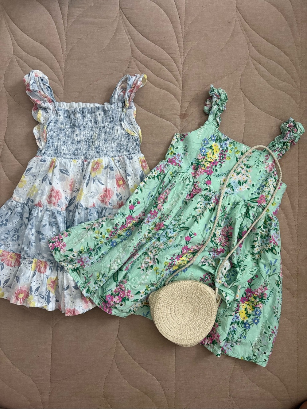 Haute Hippie Girls Floral Dresses in Mint Green and Light Blue
